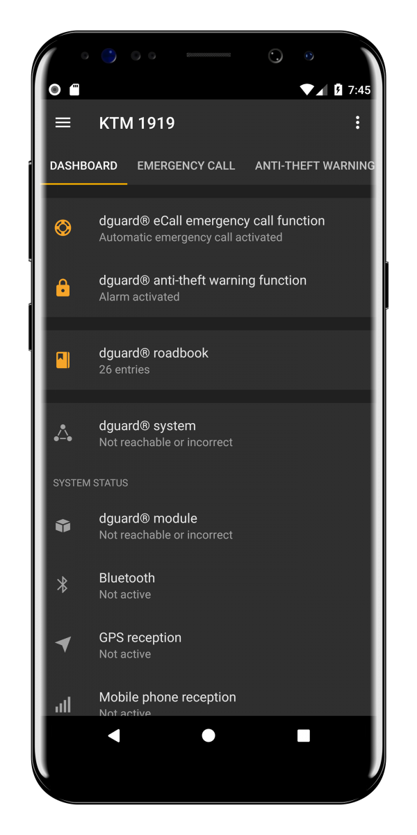 dguard Android App Dashboard